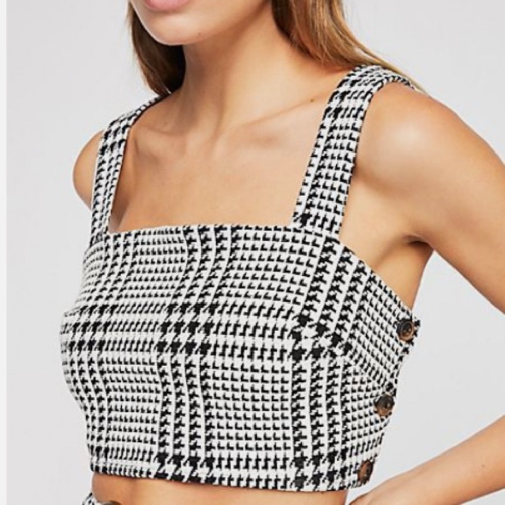 Free People Off Duty Cropped top Houndstooth
